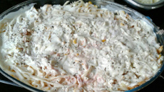 Macarrão cozido e assado