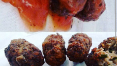 Almôndegas e bolinho de carne glúten e lactose free