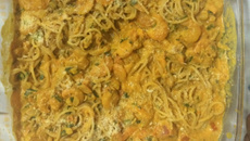 Macarrão integral com molho de camarão