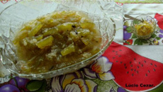 Tirinhas de casca de melancia com coco