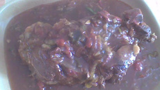 Carne de panela com mamão verde