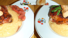 Frango com polenta mole com frango