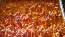 Conchiglione recheado de presunto e mussarela