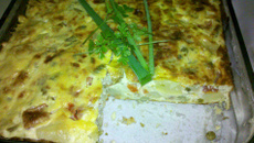 Torta de batatas, ricota e iogurte