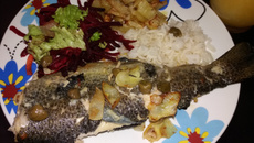 Trutas ao molho de alcaparras