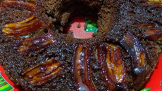 Bolo integral de chocolate e banana