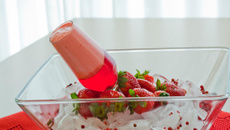 Gelatina com creme rosado