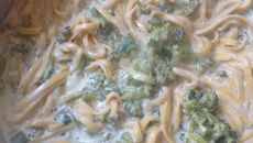 Macarrão ao molho branco de brócolis