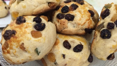 Trança de frutas cristalizadas com passas