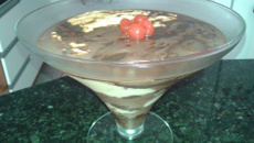 Chocolate cremoso na taça