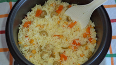 Meu arroz na máquina de arroz