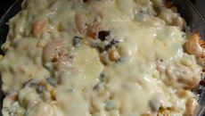 Risoto de camarão com queijo