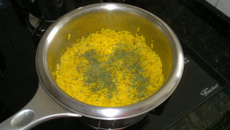 Arroz de limão siciliano e açafrão