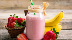 Smoothie de morango e banana - vitamínico