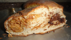 Trança de banana com chocolate