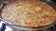 Souflé de abobrinha e patinho moído