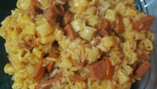 Macarrão com arroz na panela de pressão (marroz)