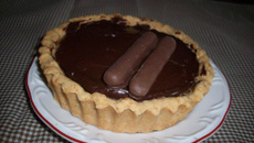 Quiche de doce de banana e chocolate