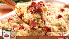 Arroz com mortadela