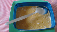 Sorvete de inhame com caqui