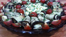 Enroladinho de berinjela com queijo