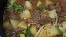 Isca de fígado com batata