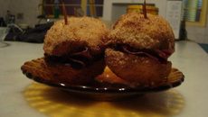 Batata frita com mortadela