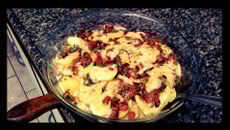 Batatas gratinadas com bacon