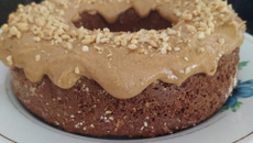 Bolo de aveia e leite de amendoim