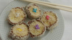 Sushi de banana com nutella