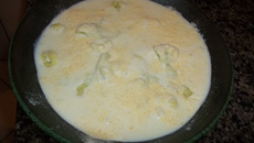 Couve-flor com molho branco e bacon