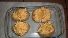 Batata com molho de frango