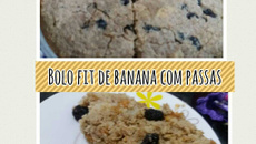 Bolo fit de banana com passas