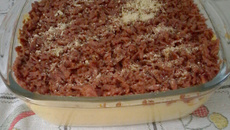 Polenta com linguiça