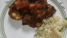 Carne com abobrinha.