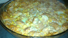 Estrogonofe de frango assado com batatas