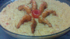 Risoto de camarão com requeijão