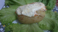Batata recheada de micro-ondas