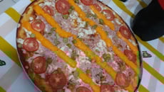 Pizza caseira de liquidificador 