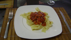 Papardele ao molho de camarão