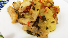 Filé de peixe com batata doce