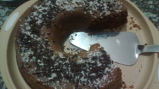 Bolo de aveia com chocolate