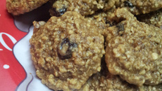 Cookie de aveia com uva passa