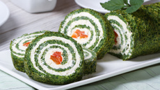 Rocambole de espinafre