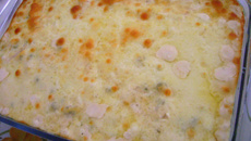 Macarrão de forno com creme de milho