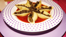 Conchiglioni Recheado com Berinjela (Vegan)