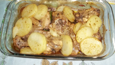 Frango assado com batata