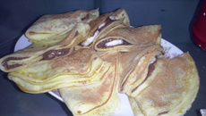 Crepe com creme de chocolate e banana