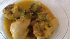 Frango cozido com gengibre