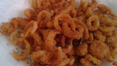 Rodelas de cebolas empanadas